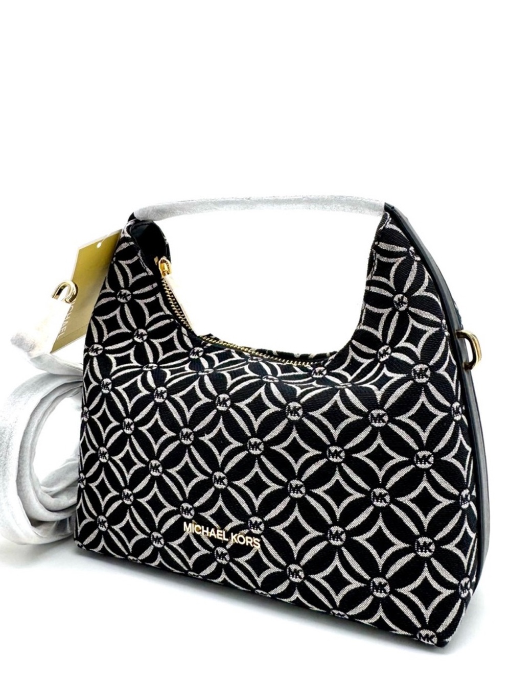 Michael Kors Ember Small Logo Jacquard Messenger Bag Black